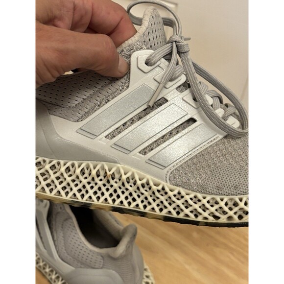 Adidas Men’s Ultra 4D Running Size 9.5 Gray Silver Metallic IG2260 Sneakers - Picture 3 of 10